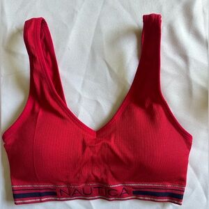 Nautical Red Sports Bra Size L Blue Stipe Along Band